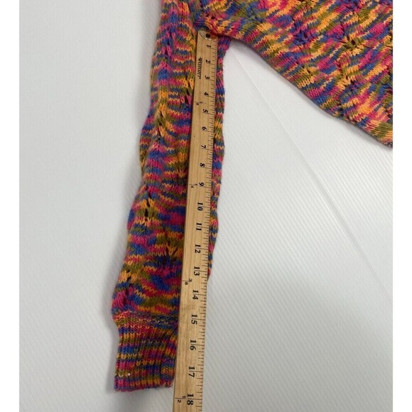 Women Pullover Sweater Size XS Knit  Pointelle  Multi Color Cardigan Comfort New - Picture 7 of 13